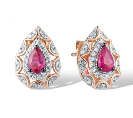 14KRWB Earrings Diamond,Ruby (E314017RUY14KRWB)