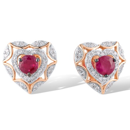 14KRWB Earrings Diamond,Ruby (E314018RUY14KRWB)