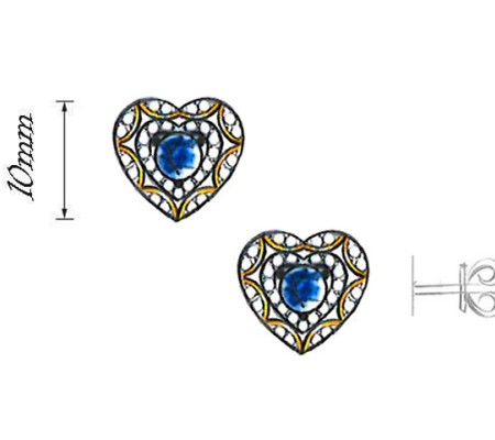 14KYW Earrings Blue Sapphire,Diamond (E314018SAP14KYW)