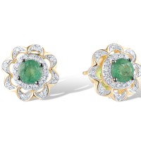 14KYWB Earrings Diamond,Emerald (E314019EMR14KYWB)