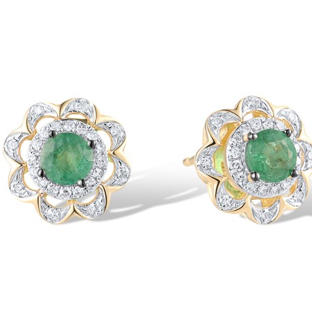 14KYWB Earrings Diamond,Emerald (E314019EMR14KYWB)