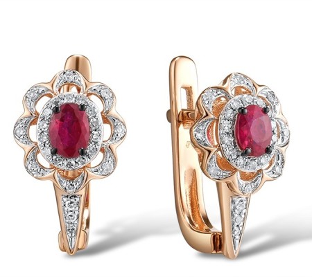 14KRWB Earrings Diamond,Ruby (E314020RUY14KRWB)