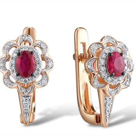 14KRWB Earrings Diamond,Ruby (E314020RUY14KRWB)