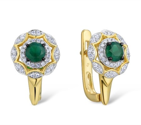 14KYWB Earrings Diamond,Emerald (E314021EMR14KYWB)