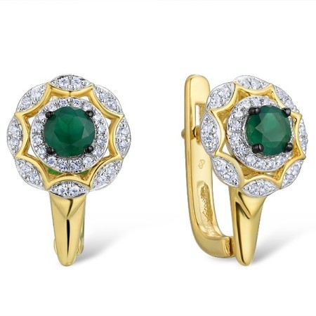 14KYWB Earrings Diamond,Emerald (E314021EMR14KYWB)