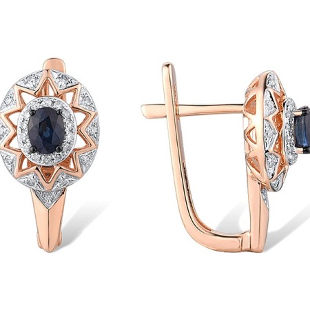 14KRWB Earrings Blue Sapphire,Diamond (E314022SAP14KRWB)