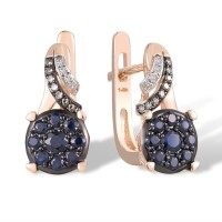 14KRWB Earrings Blue Sapphire,Brown Diamond,Diamond (E314061BRS14KRWB)