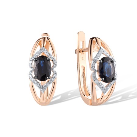 14KRWB Earrings Blue Sapphire,Diamond (E314094SAP14KRWB)