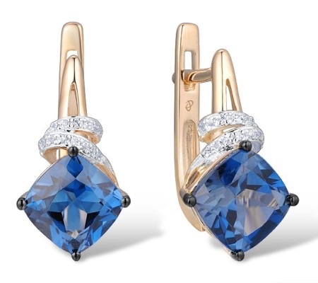 14KRWB Earrings Diamond,London Blue Topaz (E314139LDB14KRWB)