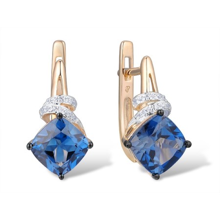 14KRWB Earrings Diamond,London Blue Topaz (E314139LDB14KRWB)