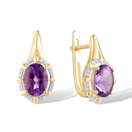 14KYW Earrings Diamond,Amethyst (E314140AME14KYW)