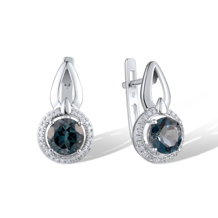 14KW Earrings Diamond,London Blue Topaz (E314142LDB14KW)