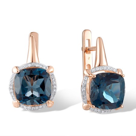 14KRW Earrings London Blue Topaz,Diamond (E314143LDB14KRW)