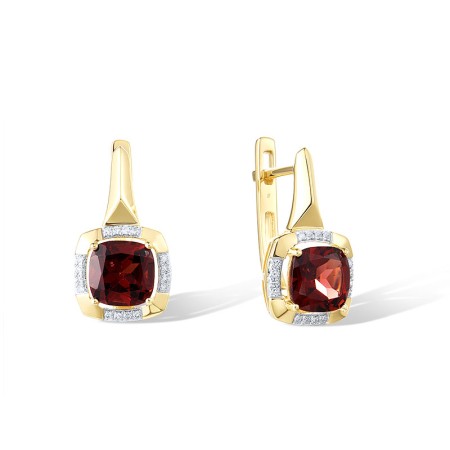 14KYW Earrings Diamond,Garnet (E314144GAN14KYW)