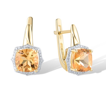 14KYW Earrings Citrine,Diamond (E314148CIT14KYW)