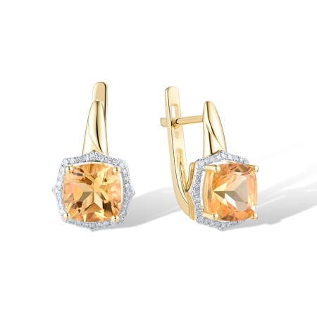 14KYW Earrings Citrine,Diamond (E314148CIT14KYW)