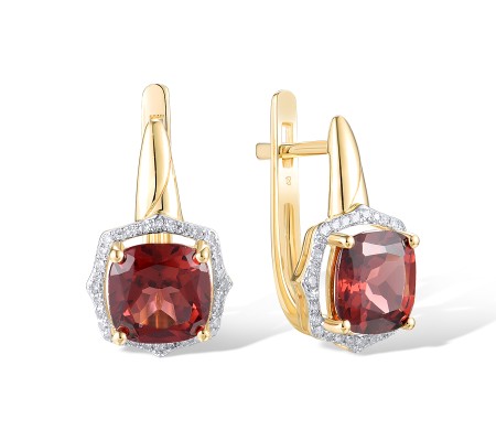 14KYW Earrings Diamond,Garnet (E314148GAN14KYW)