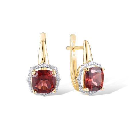 14KYW Earrings Diamond,Garnet (E314148GAN14KYW)
