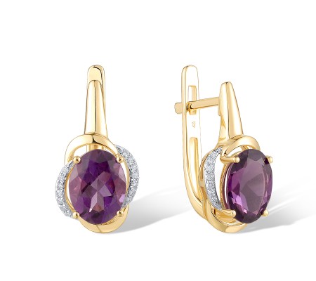 14KYW Earrings Amethyst,Diamond (E314149AME14KYW)