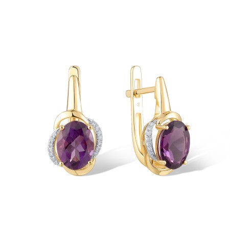 14KYW Earrings Amethyst,Diamond (E314149AME14KYW)