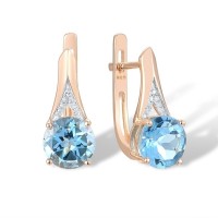 14KRW Earrings Blue Topaz (Swiss Blue),Diamond (E314151BLT14KRW)