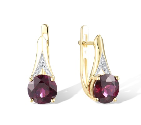 14KYW Earrings Diamond,Rhodolite Garnet (E314151RHG14KYW)