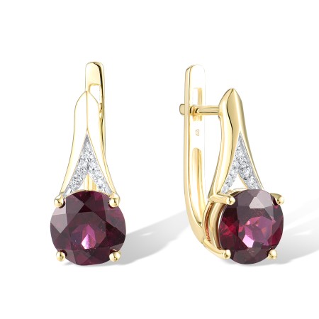 14KYW Earrings Diamond,Rhodolite Garnet (E314151RHG14KYW)