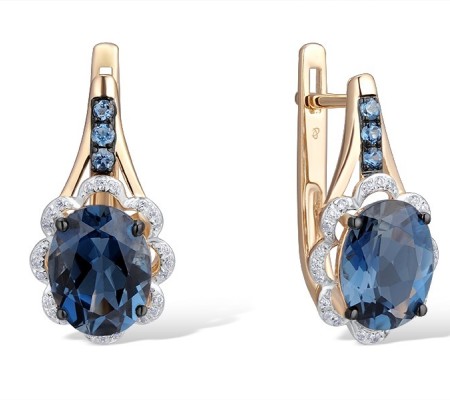 14KRWB Earrings Diamond,London Blue Topaz (E314152LDB14KRWB)
