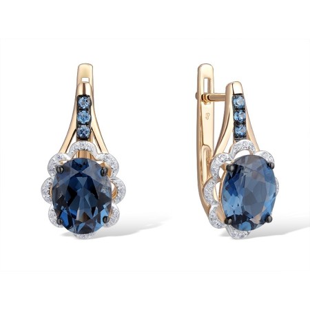 14KRWB Earrings Diamond,London Blue Topaz (E314152LDB14KRWB)
