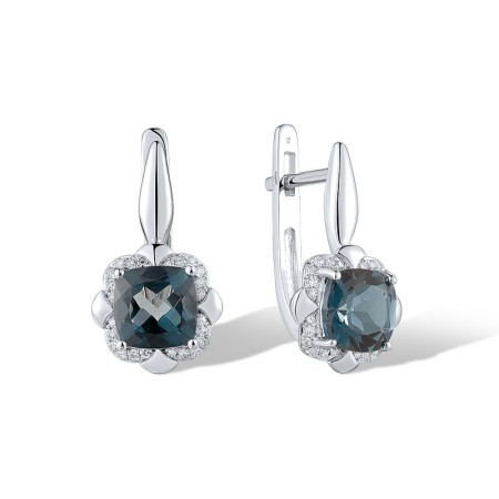 14KW Earrings Diamond,London Blue Topaz (E314156LDB14KW)