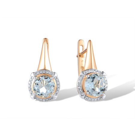 14KRW Earrings Blue Topaz (Sky Blue),Diamond (E314161BKT14KRW)