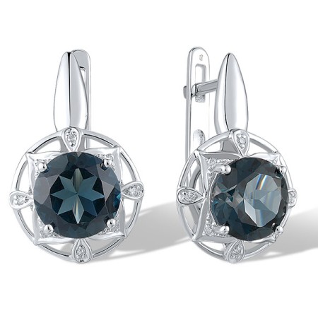 14KW Earrings Diamond,London Blue Topaz (E314164LDB14KW)