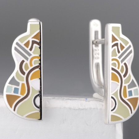 Sterling Silver Earrings Enamel (E314259ENASL925)
