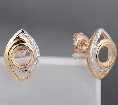 Sterling Silver w/ IONIC ROSE PLATING Earrings White Cubic Zirconia (E314325XWCZSQ925)