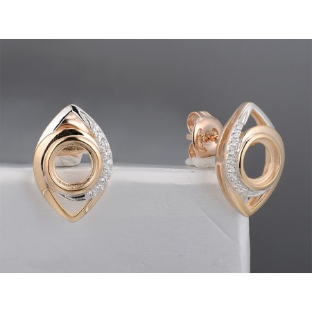 Sterling Silver w/ IONIC ROSE PLATING Earrings White Cubic Zirconia (E314325XWCZSQ925)