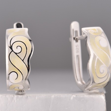 Sterling Silver Earrings Enamel (E314350ENASL925)