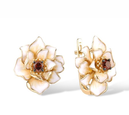 14KYB Earrings Enamel,Garnet (E314402ENA14KYB)