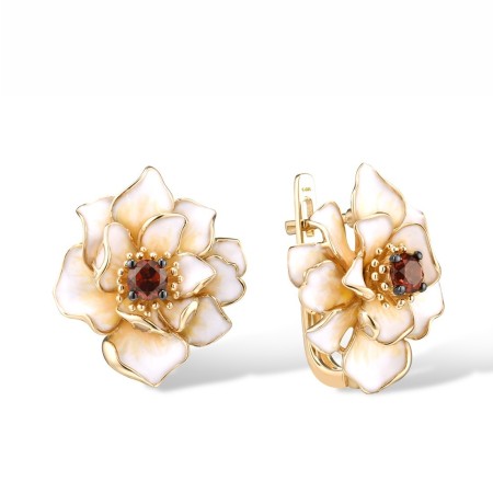 14KYB Earrings Enamel,Garnet (E314402ENA14KYB)