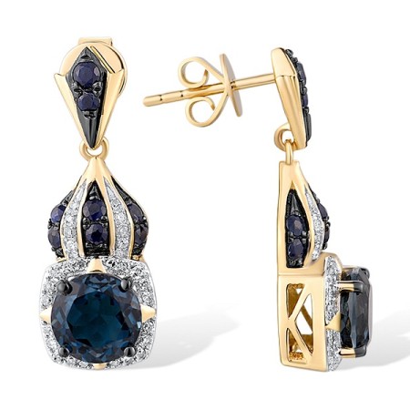 14KYWB Earrings Blue Sapphire,Diamond,London Blue Topaz (E314443LBS14KYWB)