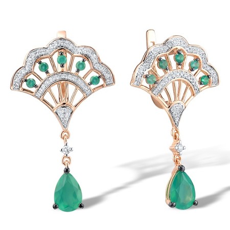 14KRWB Earrings Diamond,Emerald (E314927AEMR14KRWB)