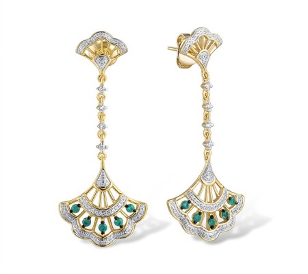 14KYWB Earrings Diamond,Emerald (E314927EMR14KYWB)