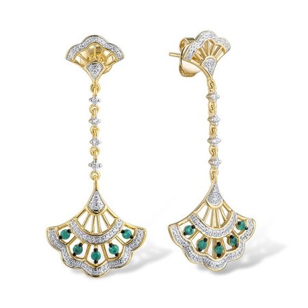 14KYWB Earrings Diamond,Emerald (E314927EMR14KYWB)