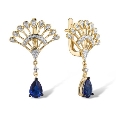 14KYWB Earrings Blue Sapphire,Diamond (E315020SAP14KYWB)