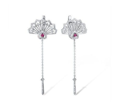 14KWB Earrings Diamond,Ruby (E315024RUY14KWB)