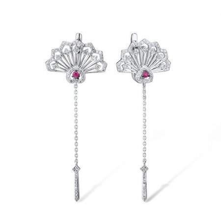 14KWB Earrings Diamond,Ruby (E315024RUY14KWB)