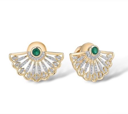 14KYW Earrings Diamond,Emerald (E315025AEMR14KYW)