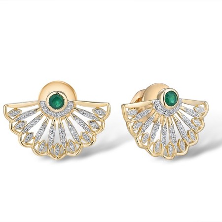 14KYW Earrings Diamond,Emerald (E315025AEMR14KYW)
