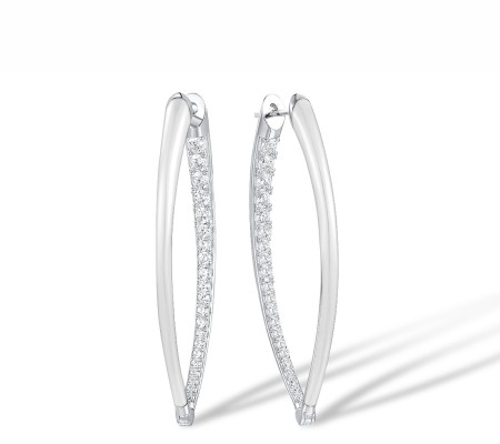 Sterling Silver Earrings Enamel,White Cubic Zirconia (E315290ENA2SL925)