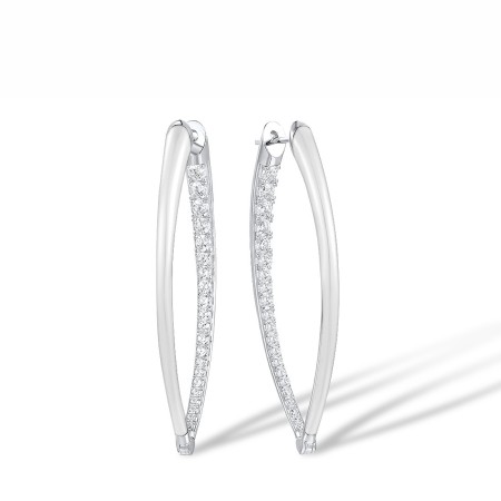 Sterling Silver Earrings Enamel,White Cubic Zirconia (E315290ENA2SL925)