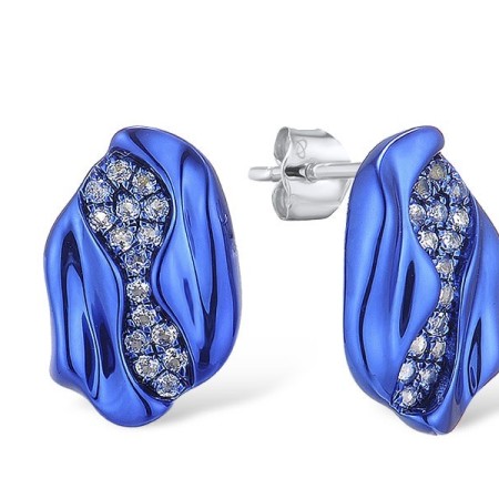 9KWw/ Blue e-coating Earrings White Topaz (E315392WTT9WAU)